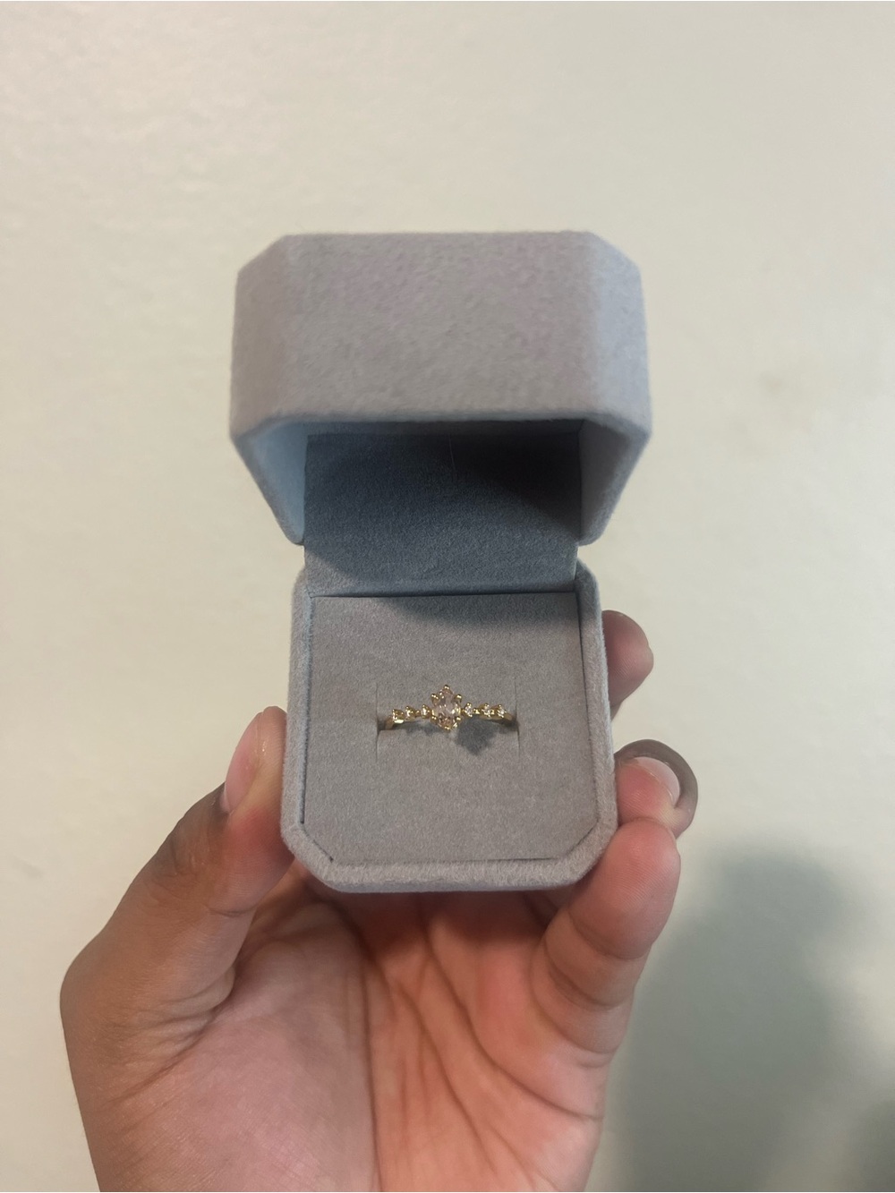 S925 Gold Plated Quartz Cluster Adjustable Ring